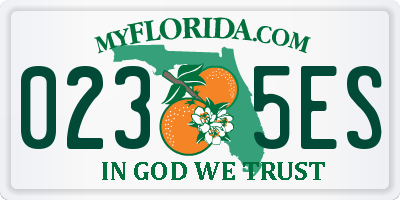 FL license plate 0235ES