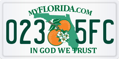 FL license plate 0235FC