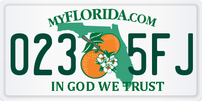 FL license plate 0235FJ