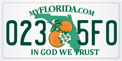FL license plate 0235FO