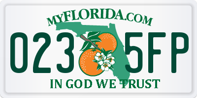 FL license plate 0235FP