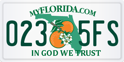 FL license plate 0235FS