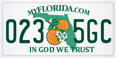 FL license plate 0235GC