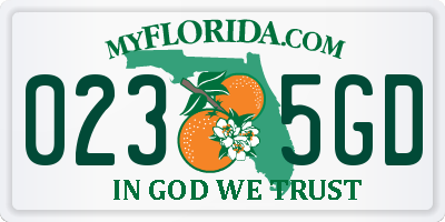 FL license plate 0235GD