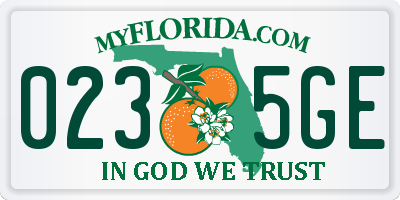 FL license plate 0235GE