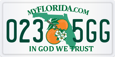 FL license plate 0235GG