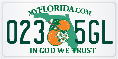 FL license plate 0235GL