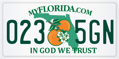 FL license plate 0235GN