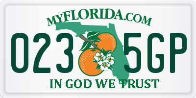 FL license plate 0235GP