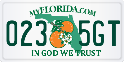 FL license plate 0235GT