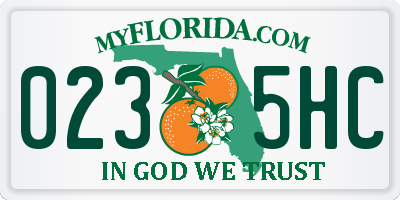 FL license plate 0235HC