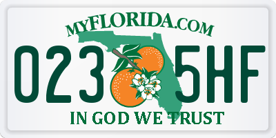 FL license plate 0235HF