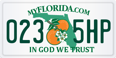 FL license plate 0235HP