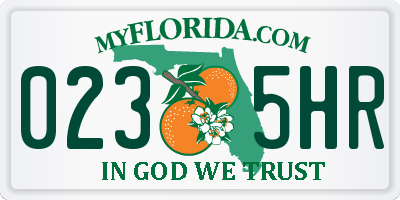 FL license plate 0235HR