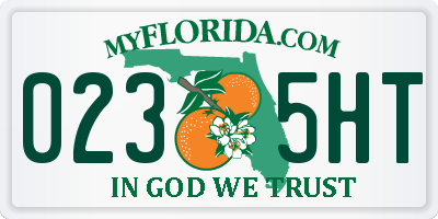 FL license plate 0235HT