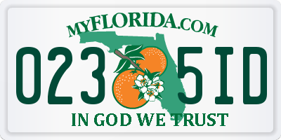 FL license plate 0235ID