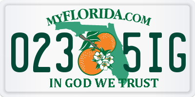 FL license plate 0235IG