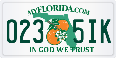 FL license plate 0235IK