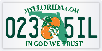 FL license plate 0235IL