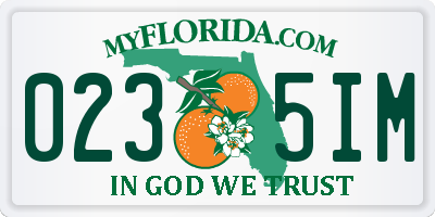 FL license plate 0235IM