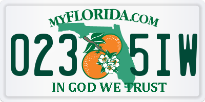 FL license plate 0235IW