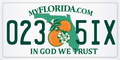 FL license plate 0235IX