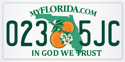 FL license plate 0235JC