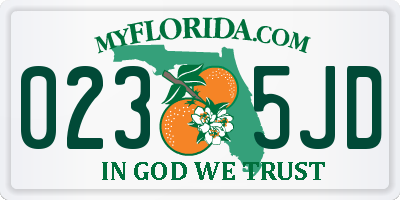 FL license plate 0235JD