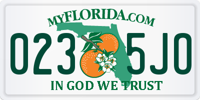 FL license plate 0235JO