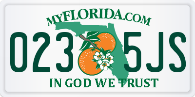 FL license plate 0235JS
