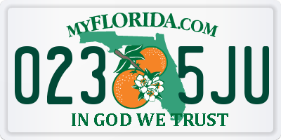 FL license plate 0235JU