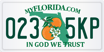 FL license plate 0235KP