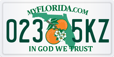 FL license plate 0235KZ