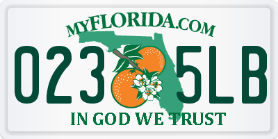 FL license plate 0235LB