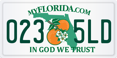 FL license plate 0235LD