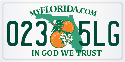 FL license plate 0235LG