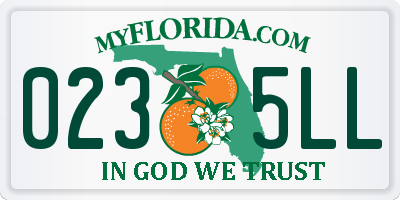 FL license plate 0235LL