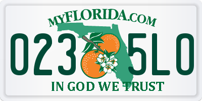 FL license plate 0235LO