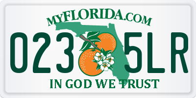 FL license plate 0235LR