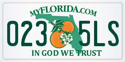 FL license plate 0235LS