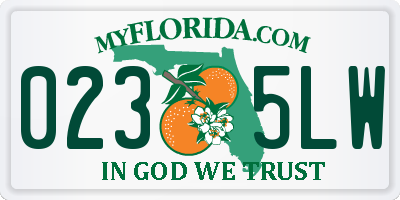 FL license plate 0235LW