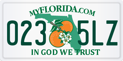 FL license plate 0235LZ