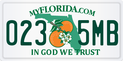 FL license plate 0235MB