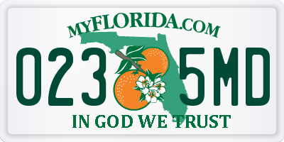 FL license plate 0235MD