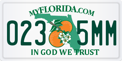 FL license plate 0235MM
