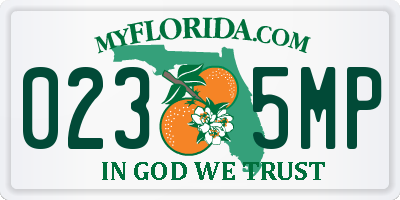 FL license plate 0235MP