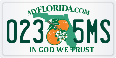 FL license plate 0235MS