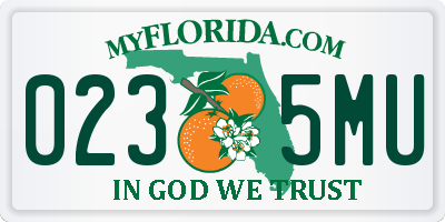 FL license plate 0235MU
