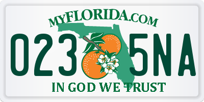 FL license plate 0235NA