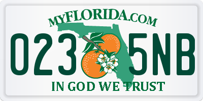 FL license plate 0235NB